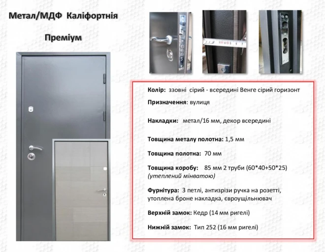 "Redfort" модель Метал-МДФ - Двері в наявності на складі