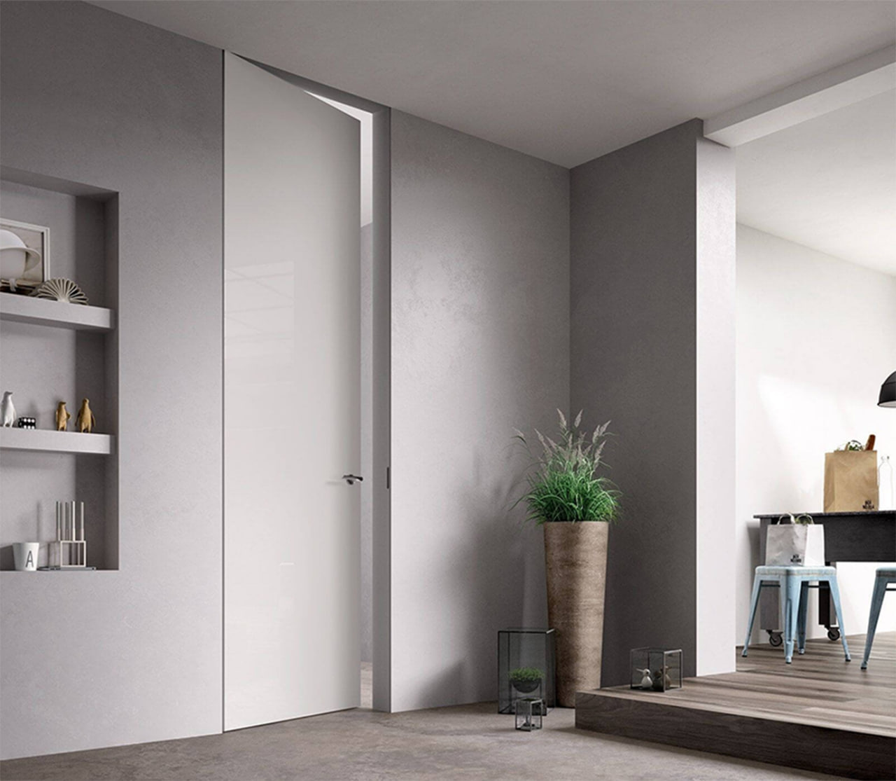 Скрытые двери крашеные