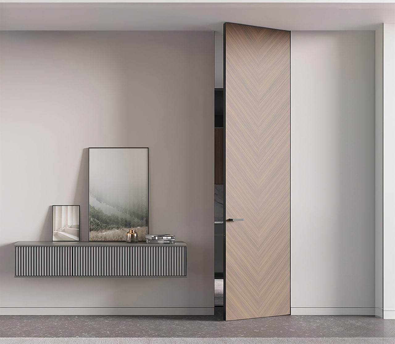 Скрытые двери шпонированные