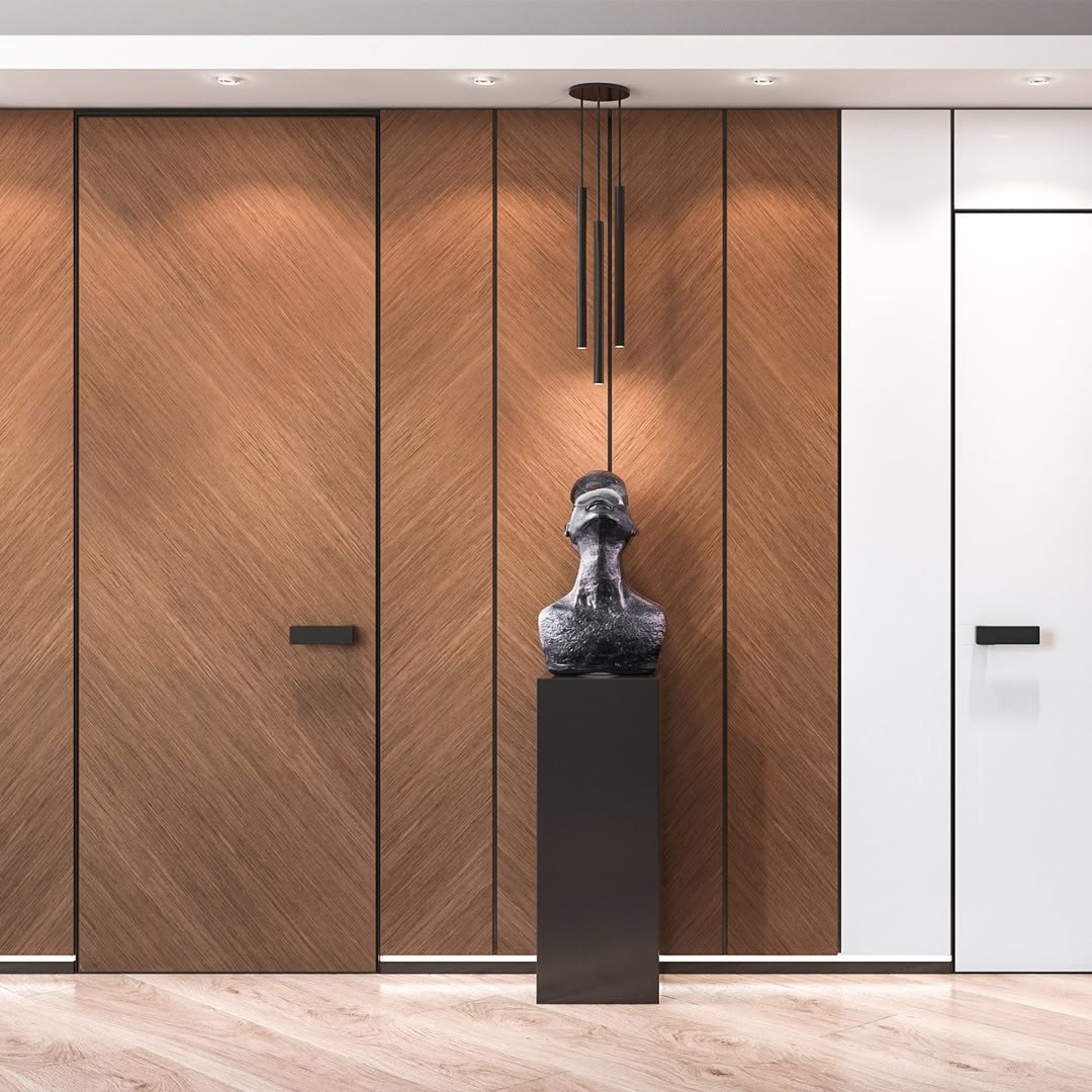 Скрытые двери со стеновыми панелями