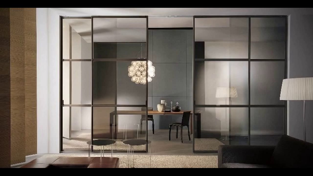 Раздвижные стеклянные двери – невидимое зонирование пространства