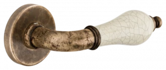 DND MONICA на круглой розетке VIS - античная обработка/бежевый фарфор - Ручки
