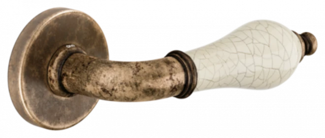 DND MONICA на круглой розетке VIS - античная обработка/бежевый фарфор - Ручки