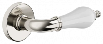 DND MONICA на круглой розетке VIS - никель/белая порцеляна - Ручки