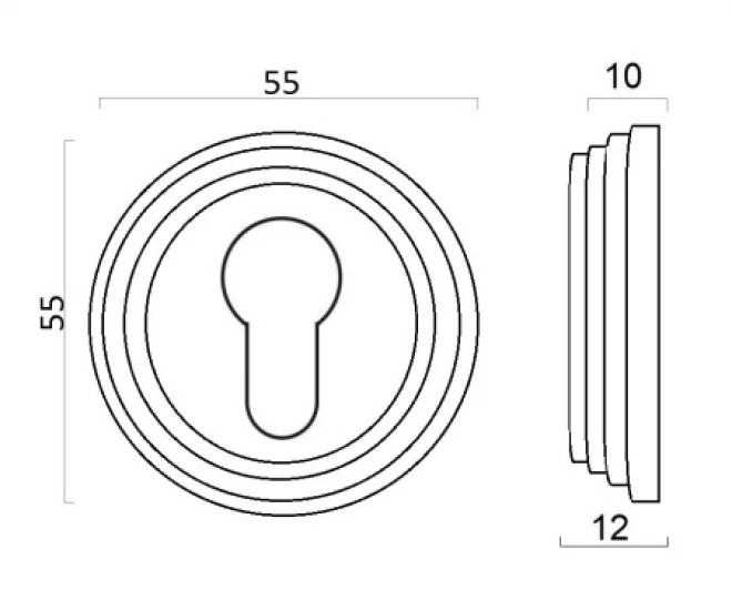 PZ FADEX P-base C03 polished chrome/matt chrome - Overlays