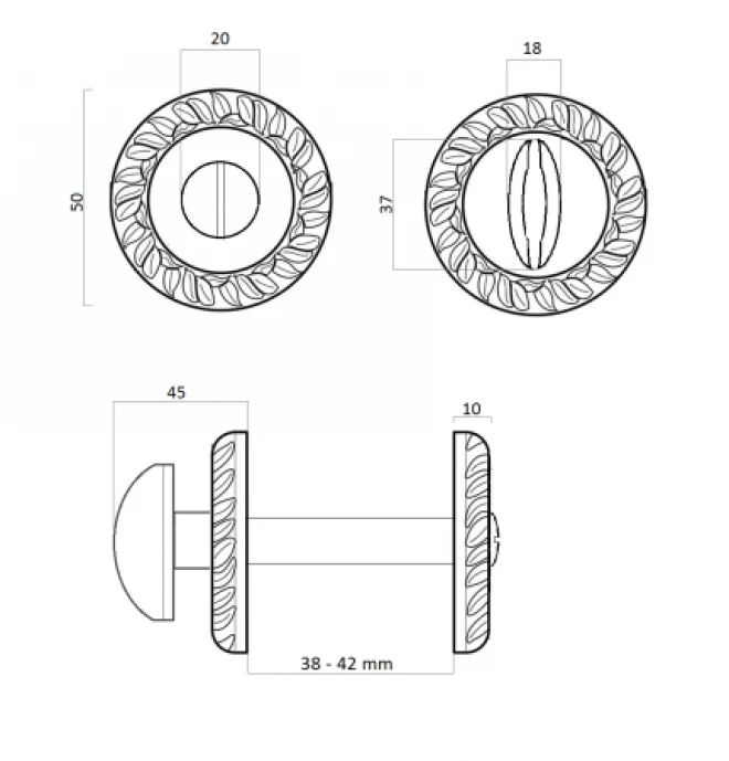 WC FADEX C-основа P52 серебро темное - Накладки