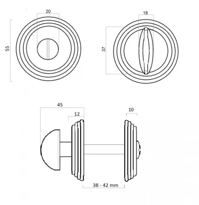 WC FADEX P-основа C01 хром полированный - Накладки