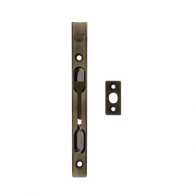 Шпингалет Comit LX140 BP врезной откидной 160/16 античная латунь - Фурнитура