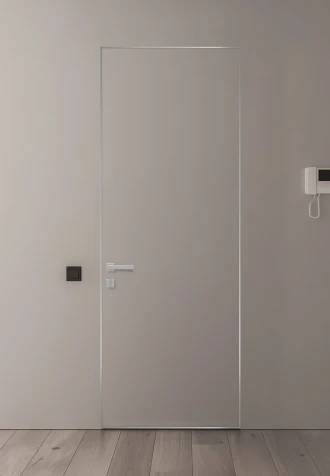 Invisible CXL грунтованные под покраску с алюминиевым торцом (наружное открывание) - Межкомнатные двери