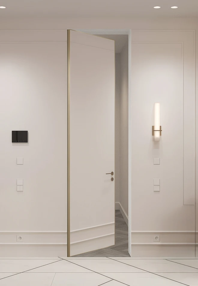 Invisible CXL Inside грунтовані під фарбування із золотим торцем (внутрішнє відкривання) - Міжкімнатні двері