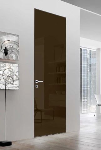 Invisible Mirror CXL стекло RAL шоколад - Межкомнатные двери
