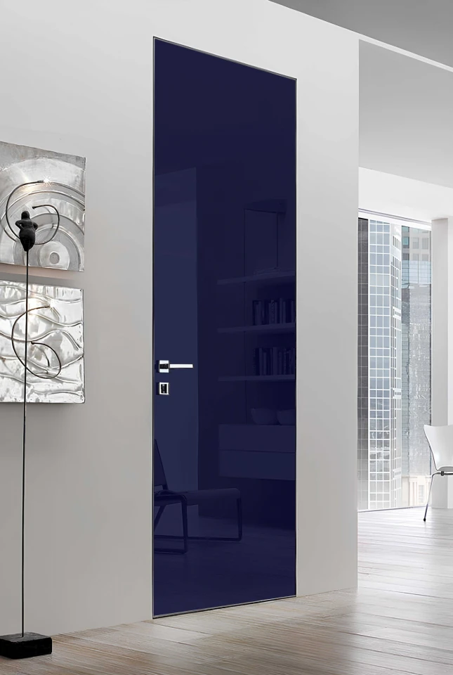 Invisible Mirror CXL скло RAL синій - Міжкімнатні двері